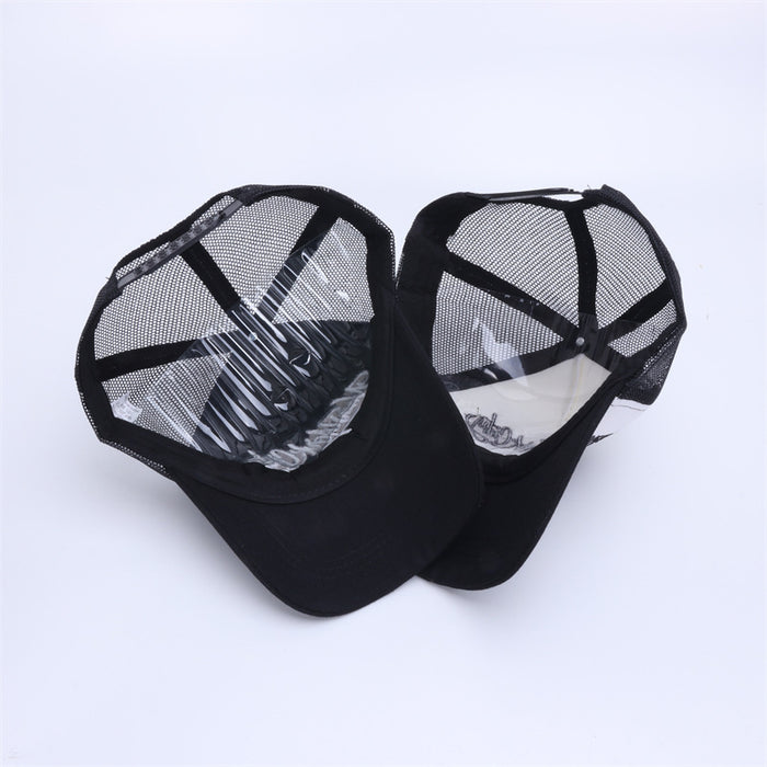 Wholesale Embroidered baseball cap, summer color blocked mesh cap, men's and women's outdoor casual fishing duckbill cap