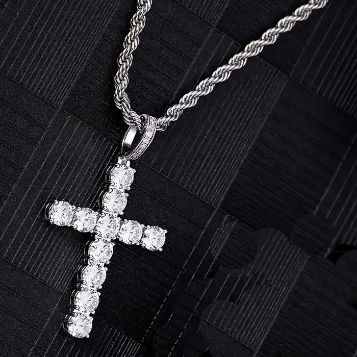 Wholesale Twist Chain Cross Men's Simple Jewelry Necklace Pendant Men's Popular Cross