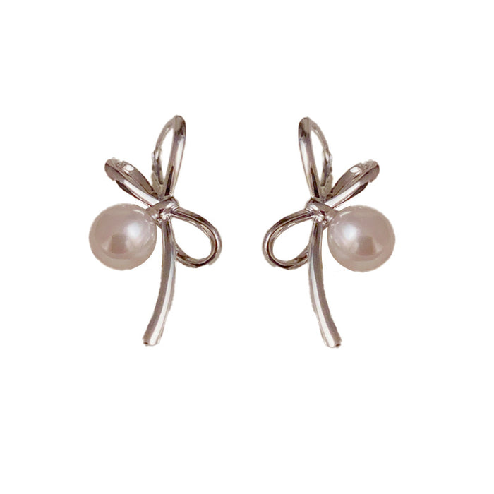 Wholesale Bow Pearl Earrings JDC-ES-HanDu005