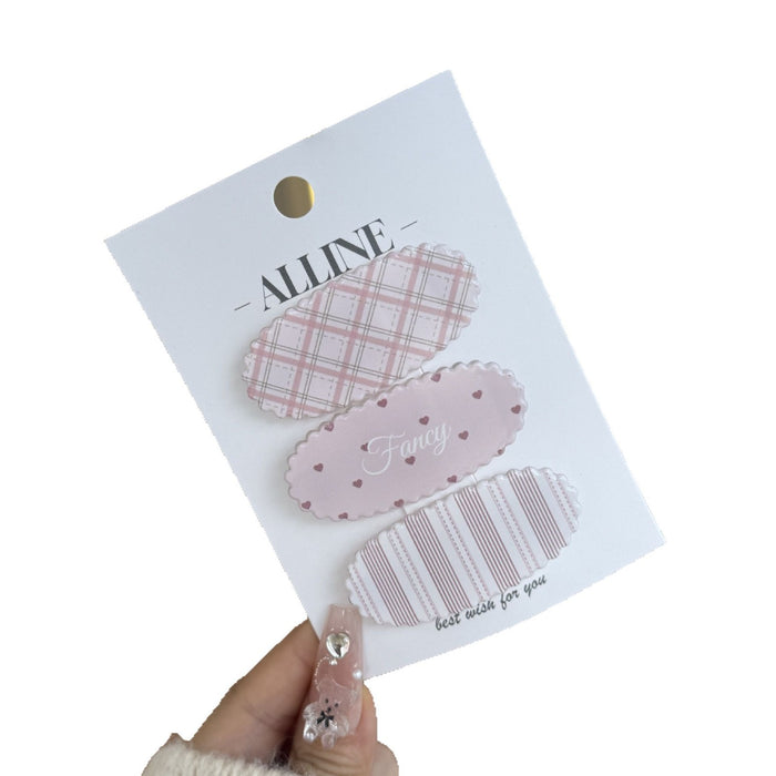 Wholesale Wave Dot Stripe Love Wavy Edge Cute Hairpin Side Clip Hair Accessories