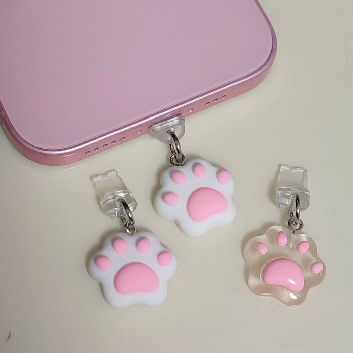 Wholesale Cute cat paw pendant for phone dust plug