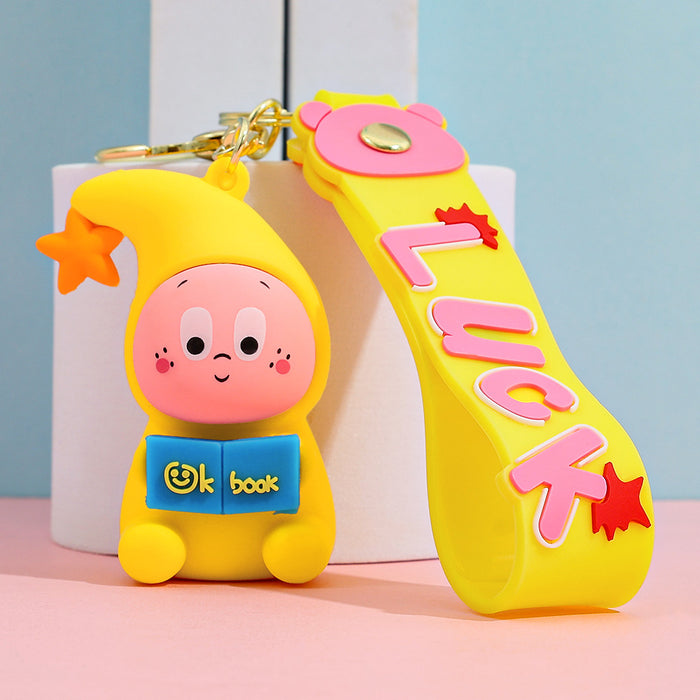 Wholesale Creative and cute cartoon yellow little man keychain