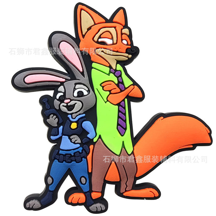 Wholesale  50pcs Hole shoe accessories cartoon detachable PVC soft rubber Shoes Charms