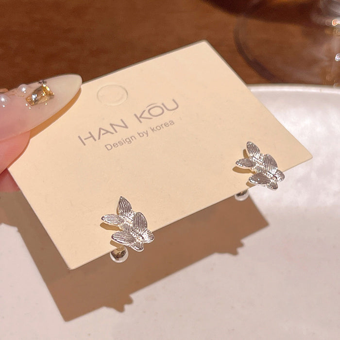 Wholesale Crystal Butterfly Pearl Earrings