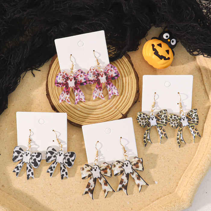 Wholesale  earrings acrylic cute funny shape ghost bow earrings