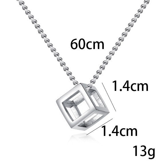 Wholesale Hollow Pendant Men's and Women's Titanium Steel Necklace  Three-dimensional