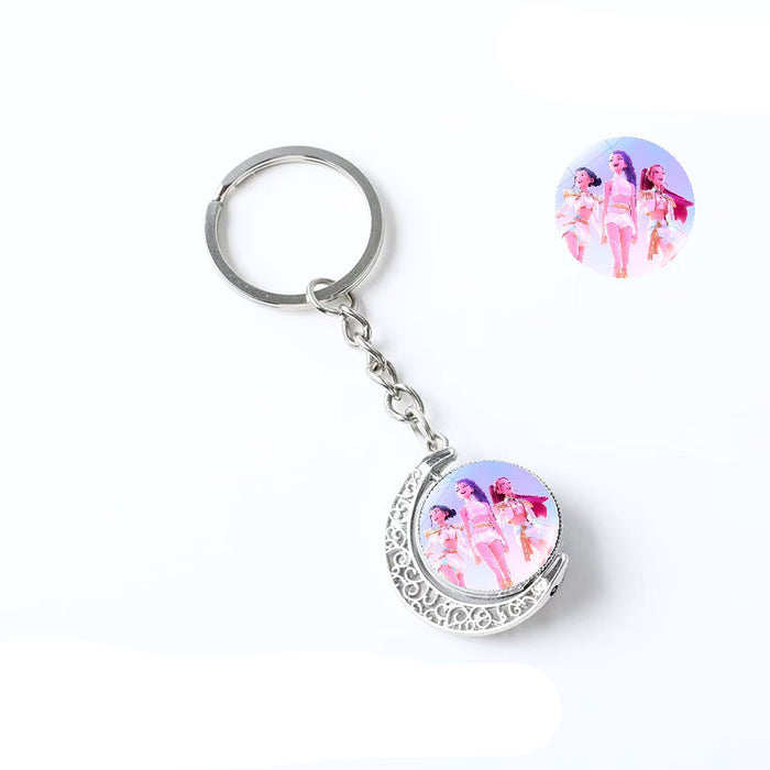 Wholesale Kpop Double-sided rotating pendant keychain