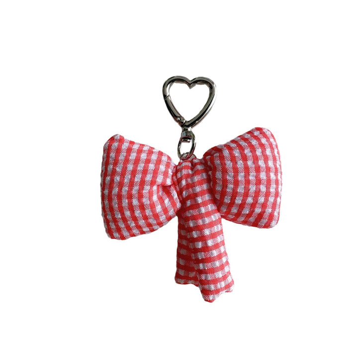 Wholesale Love Candy Color Plaid Bow Bag  Sweet Cute Keychain