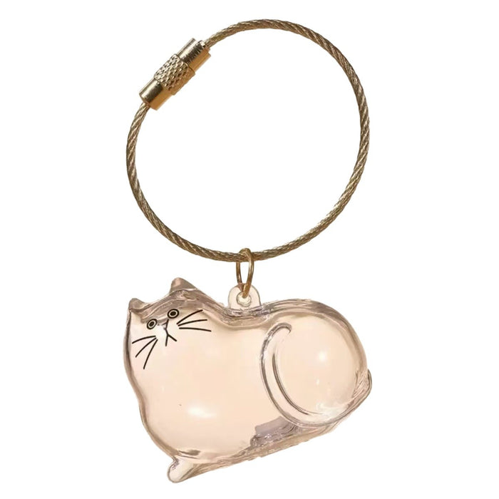 Wholesale High-Value Fur Ball Pendant Pet Hair Storage Cat Transparent Shell Keychain