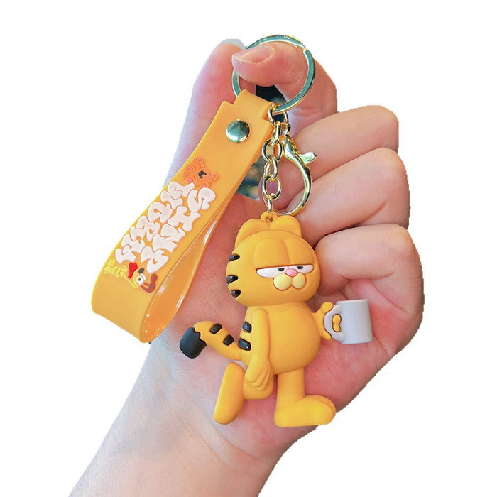 Wholesale Cartoon funny cat keychain small pendant doll car keychain student schoolbag pendant