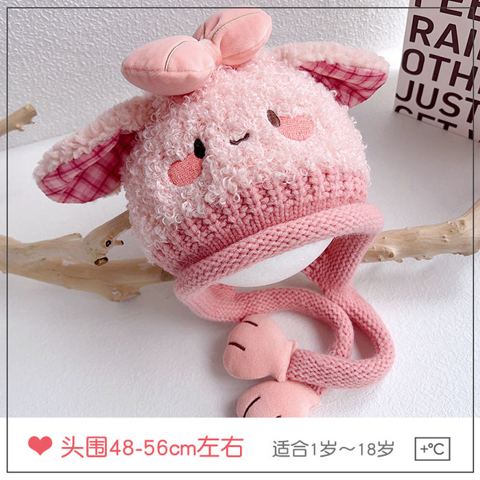 Wholesale Children' s hats and ves are integrated with cute children' s ear protection parent-child hats thickened