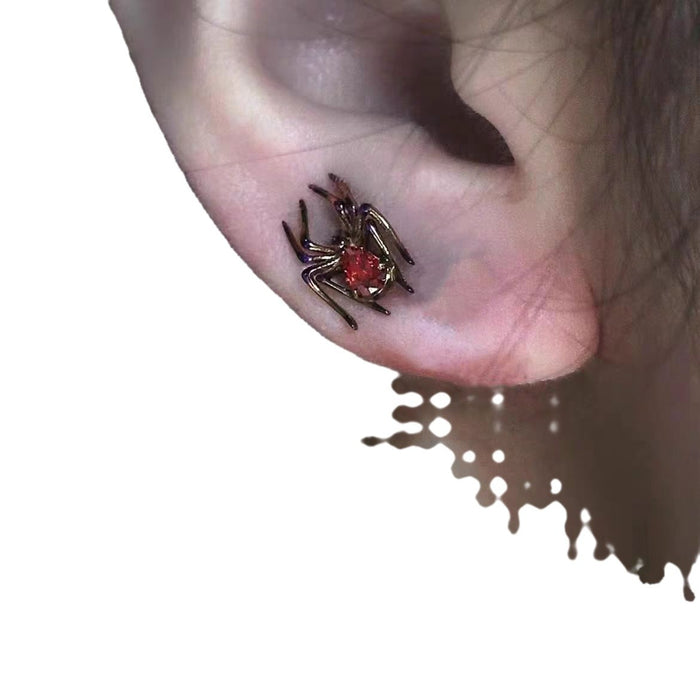 Wholesale Zircon spider earrings, niche design, bat earrings