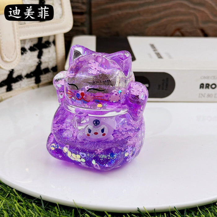 Wholesale Oil Drops Liquid Sand Bottle Acrylic Oil Ornaments Dripping Lucky Cat Oil Leakage Small Gift