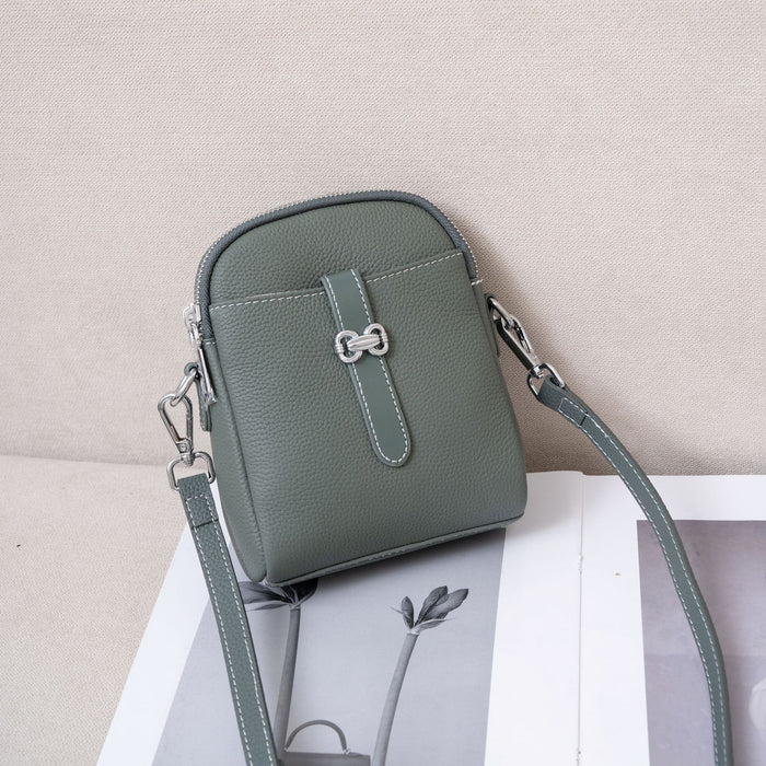 Wholesale Head layer cowhide bag, mobile phone bag, new casual and fashionable crossbody bag, single shoulder small square bag, key bag