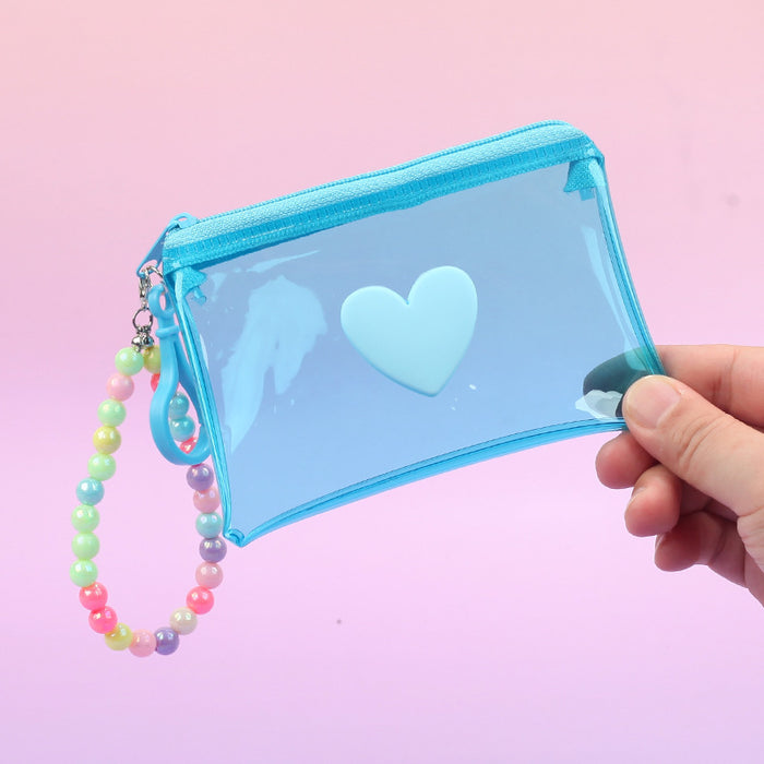 Wholesale Trendy Plush Coin Purse With Bead Chain And Zipper Macaron Purple Storage Bag Cute Fashion Accessory For Women Resale