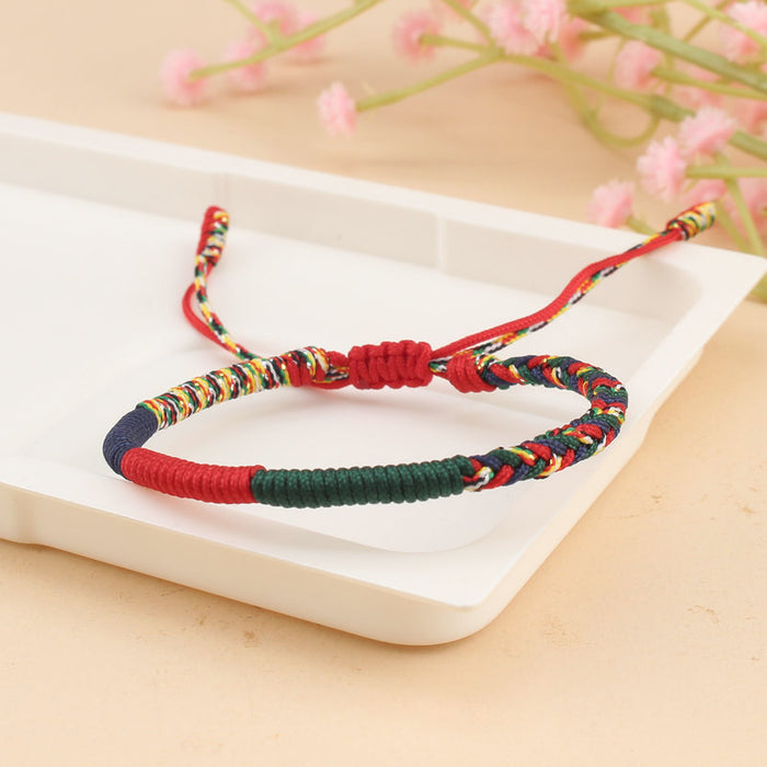 Wholesale bracelet hand-woven diamond knot red rope bracelet colorful thread eight-strand braid Tibetan bracelet