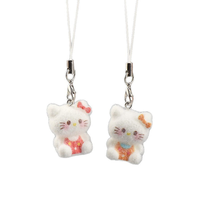 Wholesale plush cat pendant cute girly keychain for bags and phone