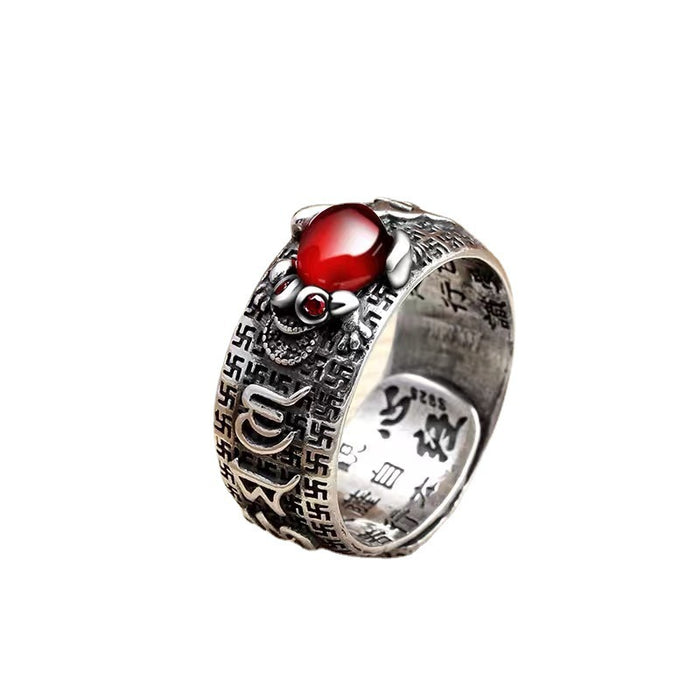 Wholesale Vintage silver Pixiu ring for men