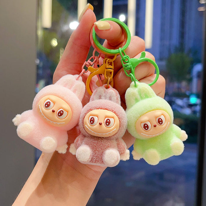 Wholesale Flocked Doll Keychain Cartoon Cute Doll Student Backpack Pendant Claw Machine Gift