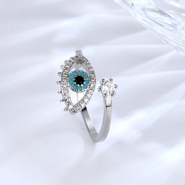 Wholesale Niche design  Evil Eye Open Heart Ring