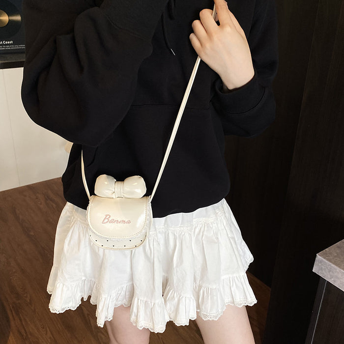 Wholesale Kids'  lace bow mini saddle shoulder bags