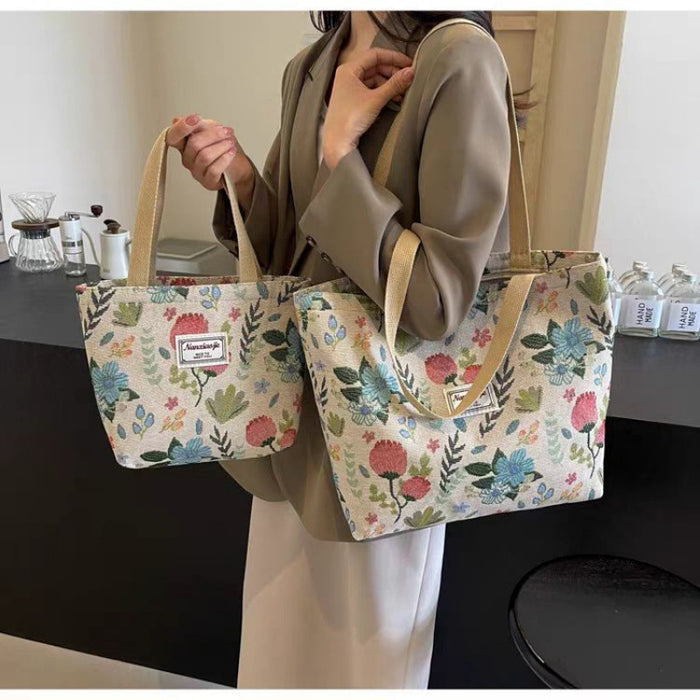 Wholesale Large capacity shoulder bag women' s canvas tote bag school handbag commuter bag