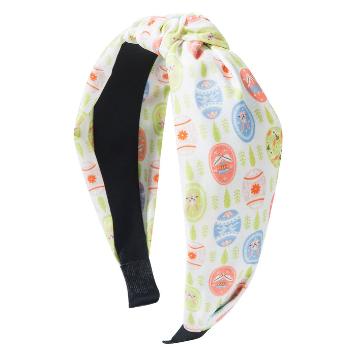 Wholesale Easter Egg Bunny Print Knotted Headband