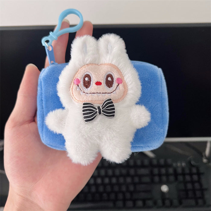 Wholesale Square plush mini wallet that can be hung on a bag