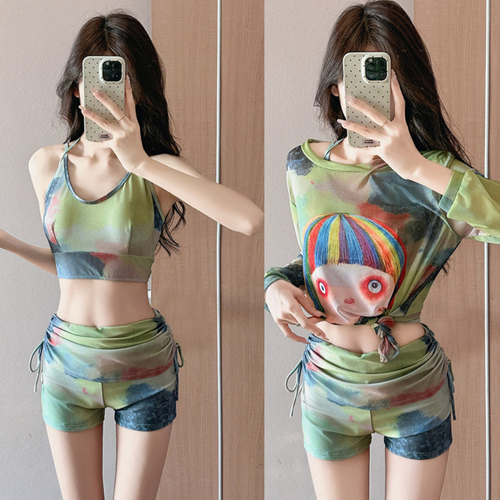 Wholesale Swimsuit, Hoodie, Long Sleeve, Sports Style, Hot Spring Split Three Piece Set