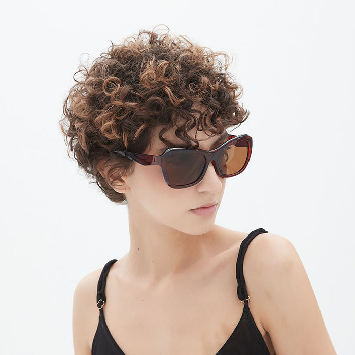 Wholesale Retro brown large frame sunglasses, fashionable street photography, trendy sunglasses, sunglasses