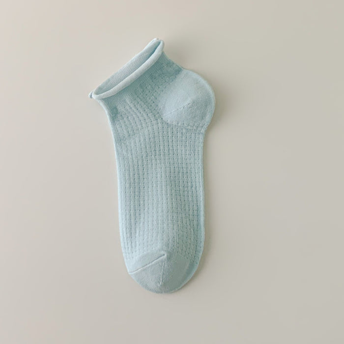 Wholesale Curled edge socks, simple socks, shallow mouth invisible cotton boat socks