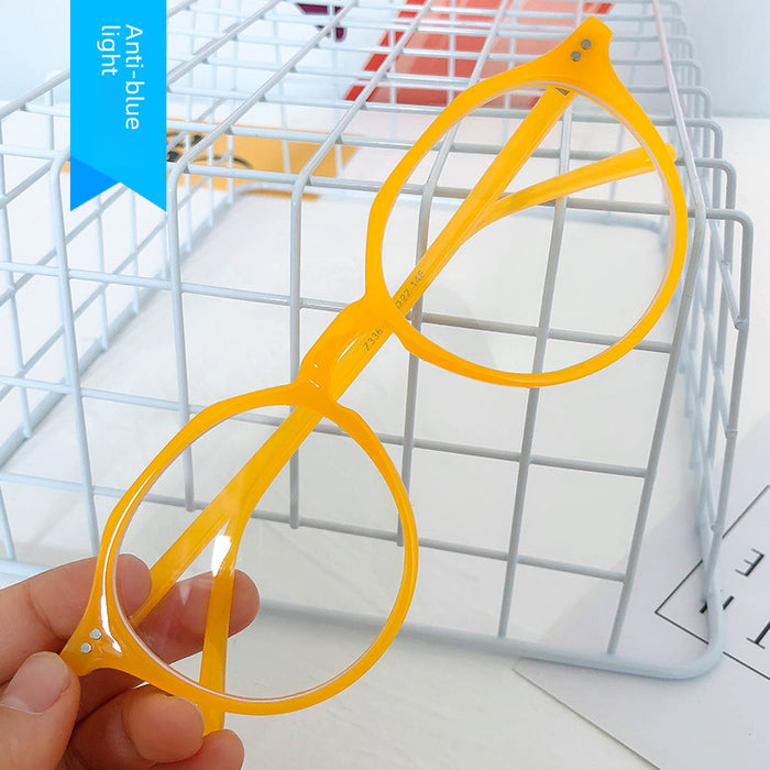 Wholesale Fashion round frame flat light glasses frame anti blue light glasses frame