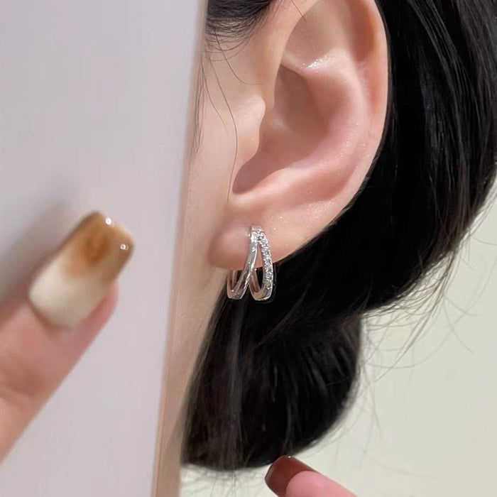 Wholesale  silver Double-layer Ear Buckle