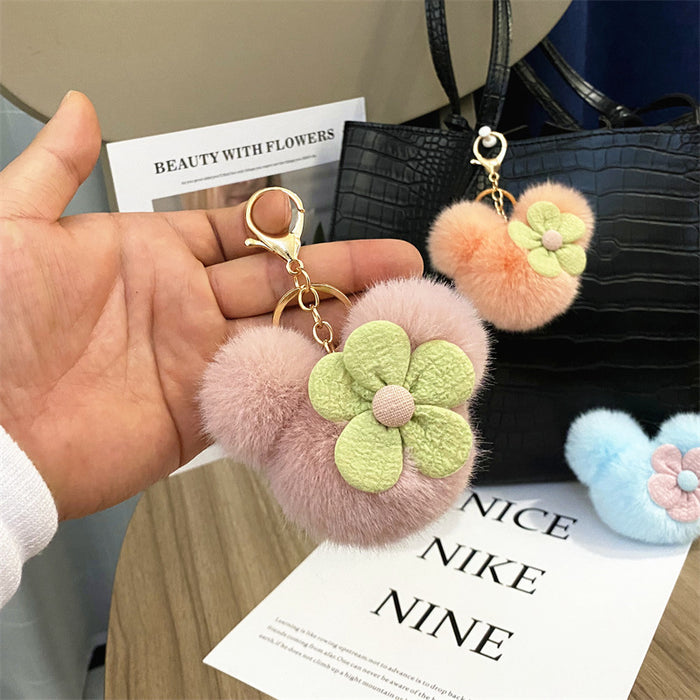 Wholesale Creative Cartoon Head Keychain Cute Plush Bag Pendant Car Key Chain Pendant Accessories Small Gift