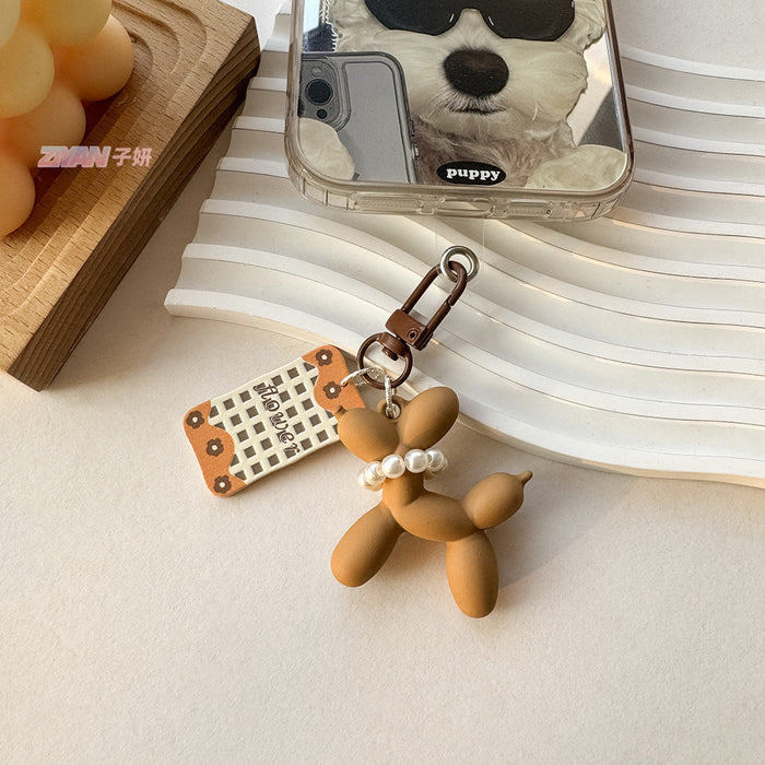 Wholesale Brown flower balloon keychain pendant couple earphone women's bag ornaments