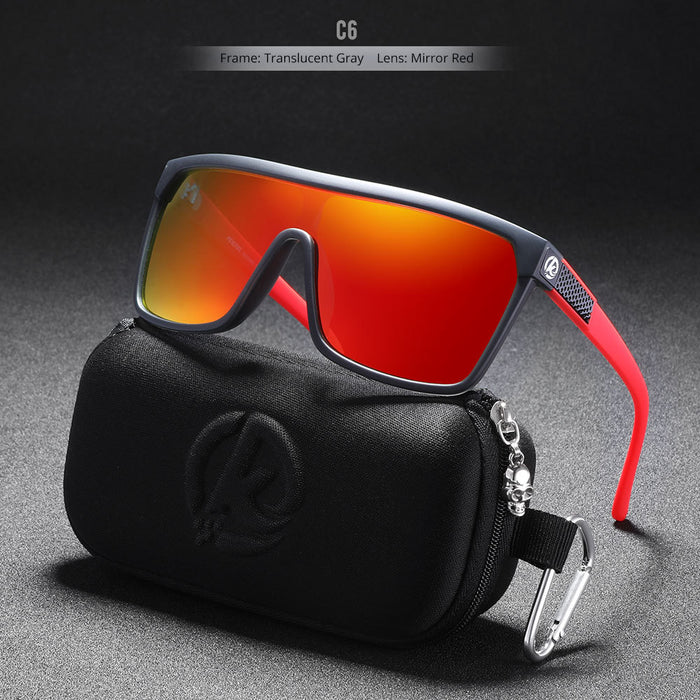 Wholesale PC Large Frame One-piece Windproof Colorful Real Film Polarized Sunglasses JDC-SG-KaiDian002