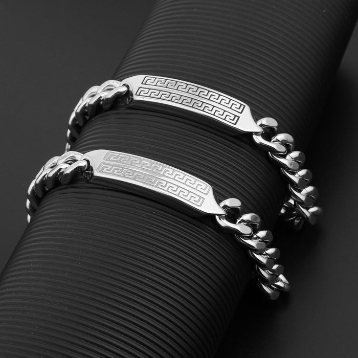 Wholesale Stainless steel bracelet with fashionable and simple temperament, personalized retro titanium steel bracelet