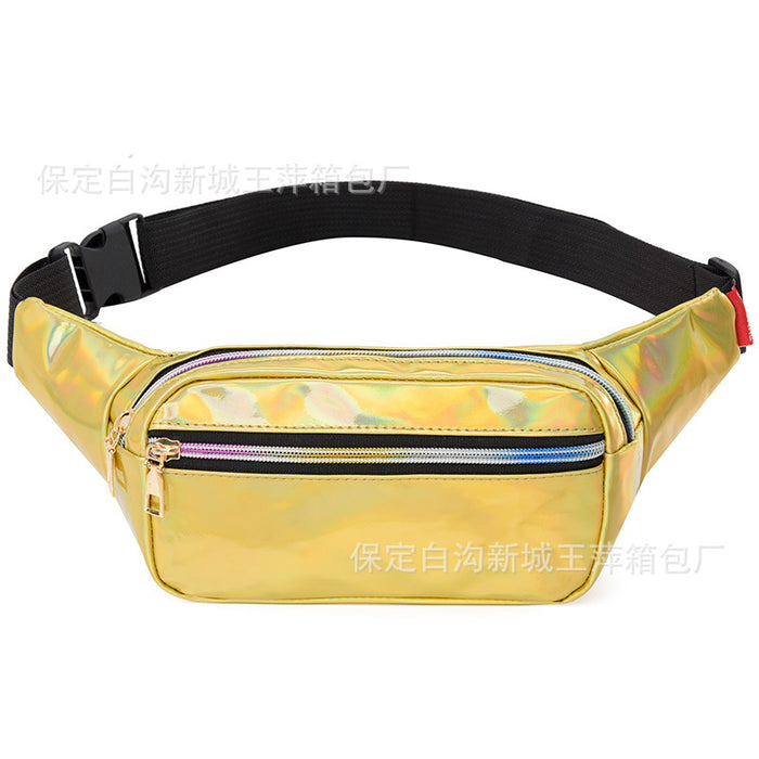 Wholesale Laser Bright Face Waist Bag Mobile Phone Storage Fashion Crossbody Chest Bag Running Casual Outdoor Sports Bag
