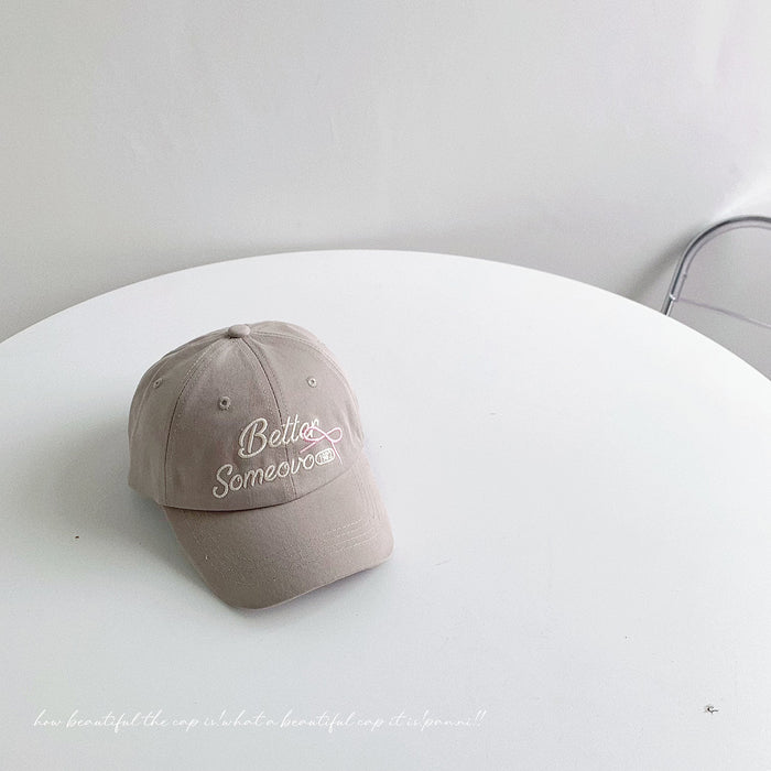 Wholesale Children's baseball cap, letter bow embroidery, baby sun protection, duck tongue cap