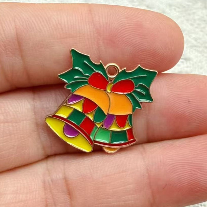 Wholesale 10pcs New oil-drip Christmas-themed alloy accessories  cartoon snowman  reindeer,   DIY pendant accessories