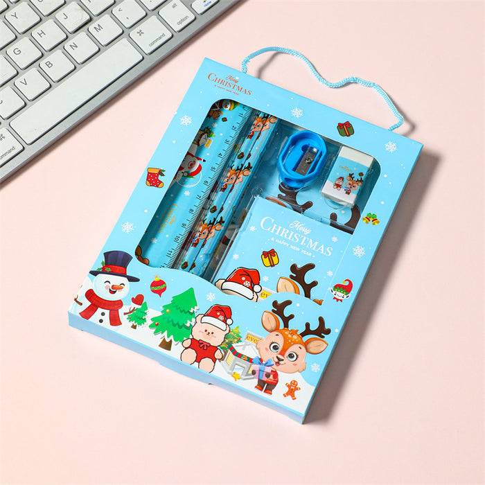 Wholesale Christmas portable 6-piece student stationery gift box set children' s Christmas small gifts gift prizes kindergarten