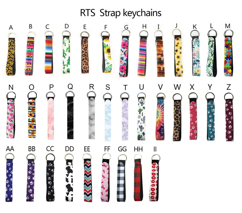 Wholesale 10PCS Neoprene Stripe Print Wrist Keychain JDC-KC-YiBO002