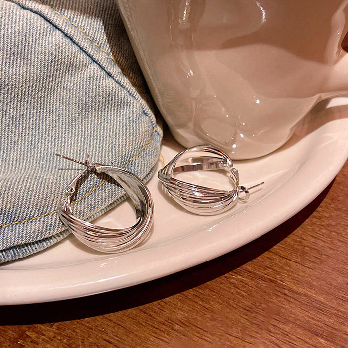 Wholesale Retro Metallic Exaggerated Large Statemente Hoop Earrings