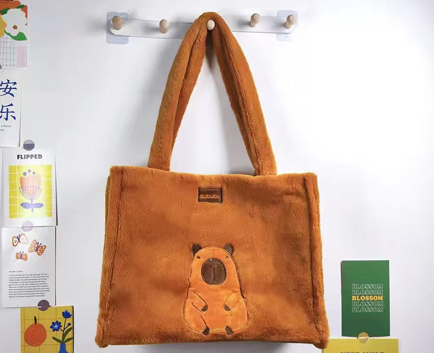 Wholesale Plush Capybara Backpack Cute Crossbody Handbag Female Cartoon Student Small Backpack