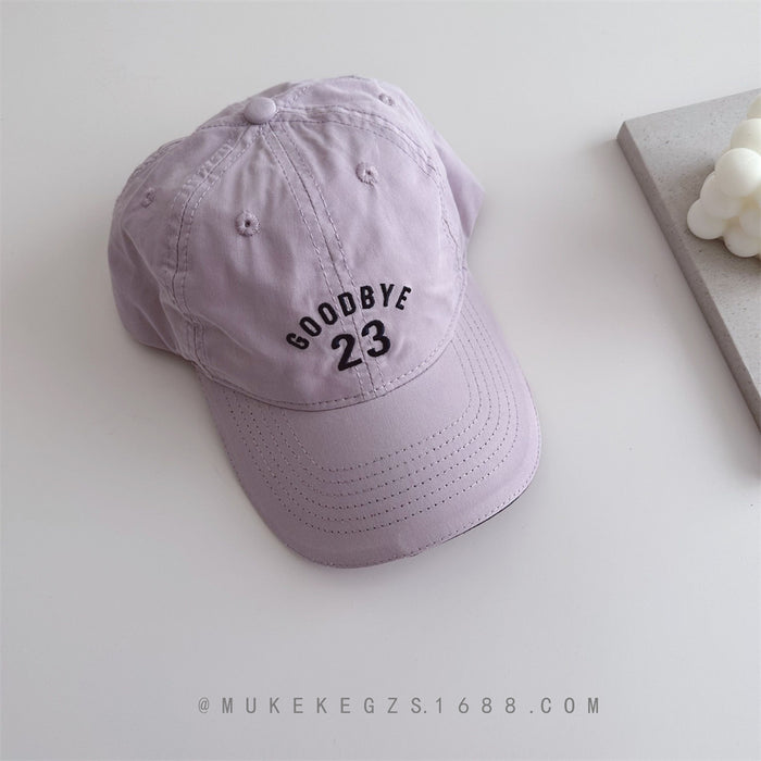 Wholesale High end children's soft top duckbill hat street photography embroidered sun hat outdoor