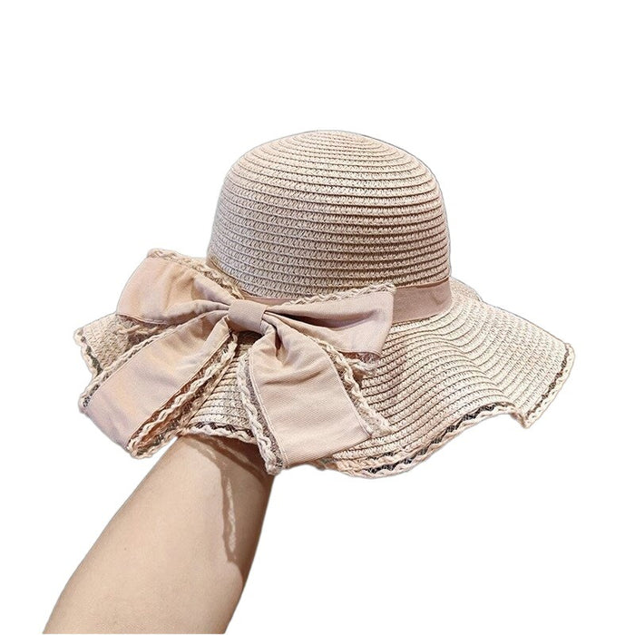 Wholesale Fashionable bow wave edge sunscreen hat