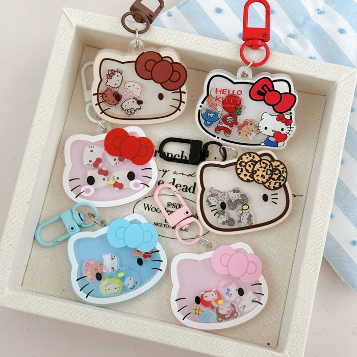 Wholesale Cartoon Wobble Cat Acrylic Keychain Bag Charm Cute Gift For Classmate Car Key Accessory Decorative Purse Pendant