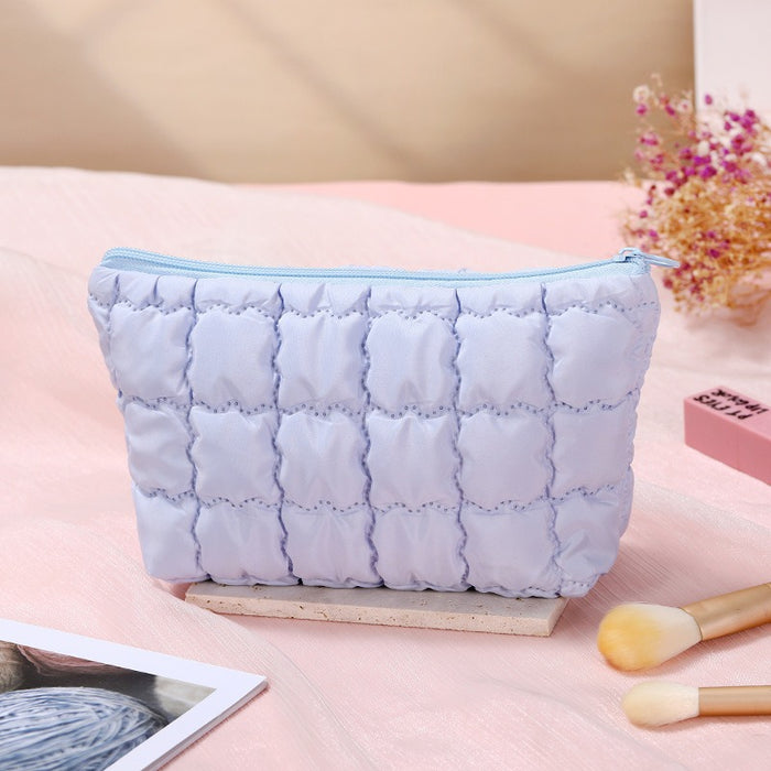 Wholesale Modern Chic Pink Octagonal Cosmetic Bag Polyester Travel Makeup Pouch Fashion Accessory For Resale