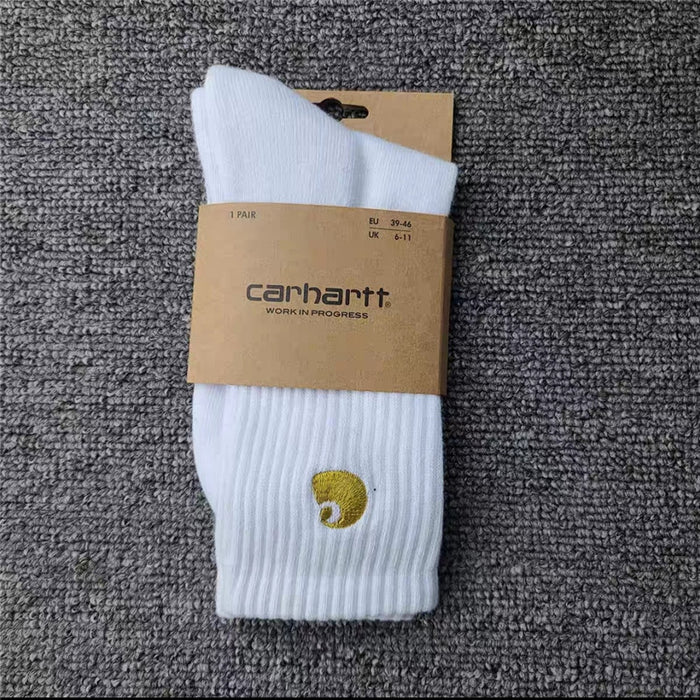 Wholesale Towel Bottom Gold Label Embroidery Simple Cotton Sports Socks JDC-SK-Qinz001