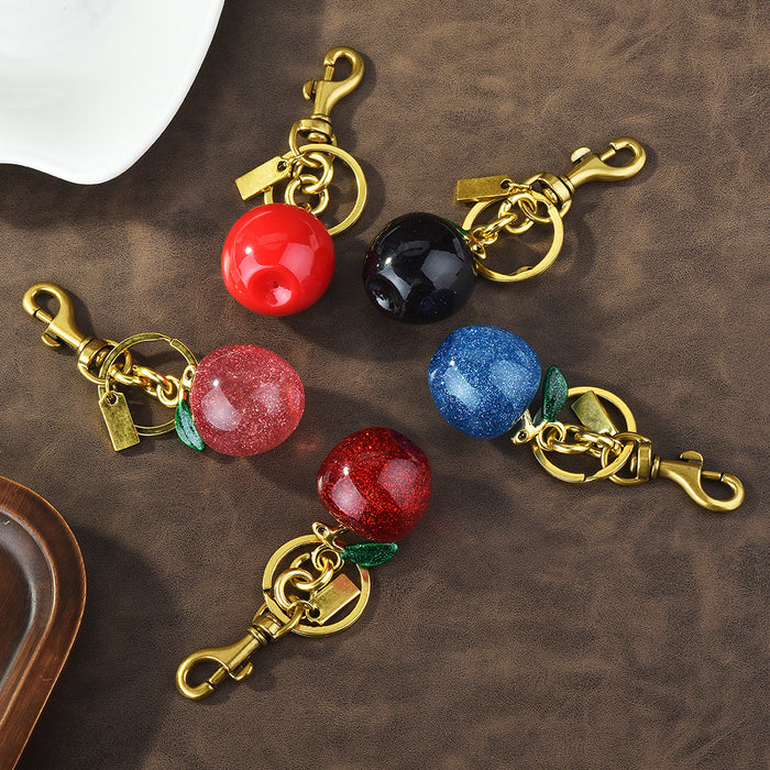 Wholesale fruit key buckle bag fashion apple pendant key ring personality accessories